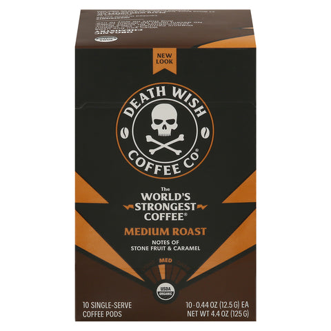 Death Wish Coffee Co Single Serve Pods Medium Roast Coffee 4.4 OZ