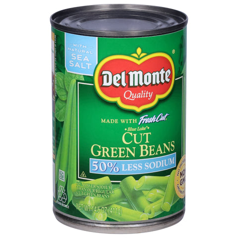 Del Monte Vegetables Fresh Cut Green Beans Low Salt 14.5 OZ