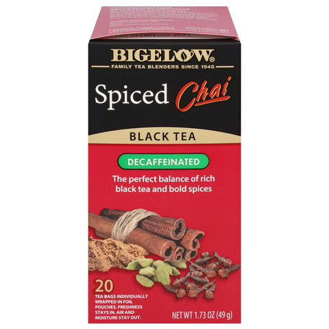Bigelow Decaffeinated Spiced Chai Black Tea 20 CT