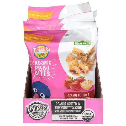 Earth's Best Organic Peanut Butter & Strawberry Flavored Pb & J Bites 3.17 oz - 6 Pack