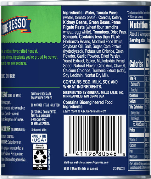 Progresso Soup 50% Less Sodium Minestrone 19 OZ