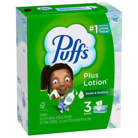 Puffs Plus Family Facial Tissues 372 CT