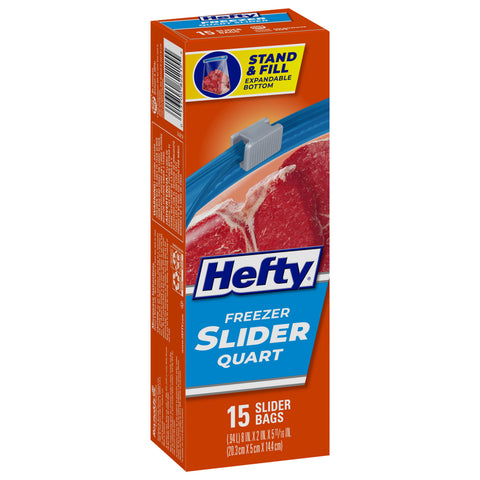Hefty Slider Freezer Quart Bag 15 CT