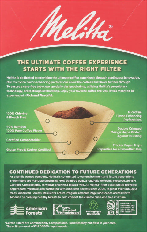 Melitta Coffee Filters Bamboo #4 80 CT