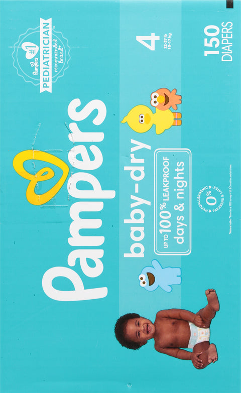 Pampers Baby-Dry 4 (22-37 lb) Diapers Enormous Pack 150 ea