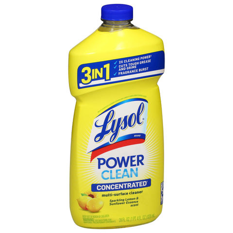 Lysol Power Clean Concentrated Sparkling Lemon & Sunflower Essence Scent Multi-Surface Cleaner 28 fl oz