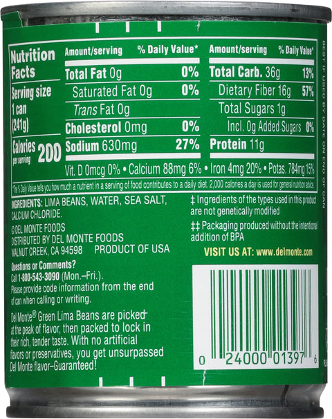 Del Monte Vegetables Fresh Cut Lima Beans 8.5 OZ