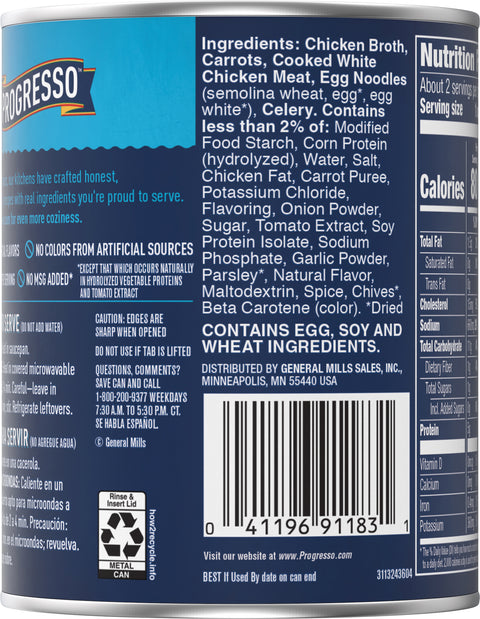Progresso Traditional Soup 99% Fat Free Chicken Noodle 19 OZ