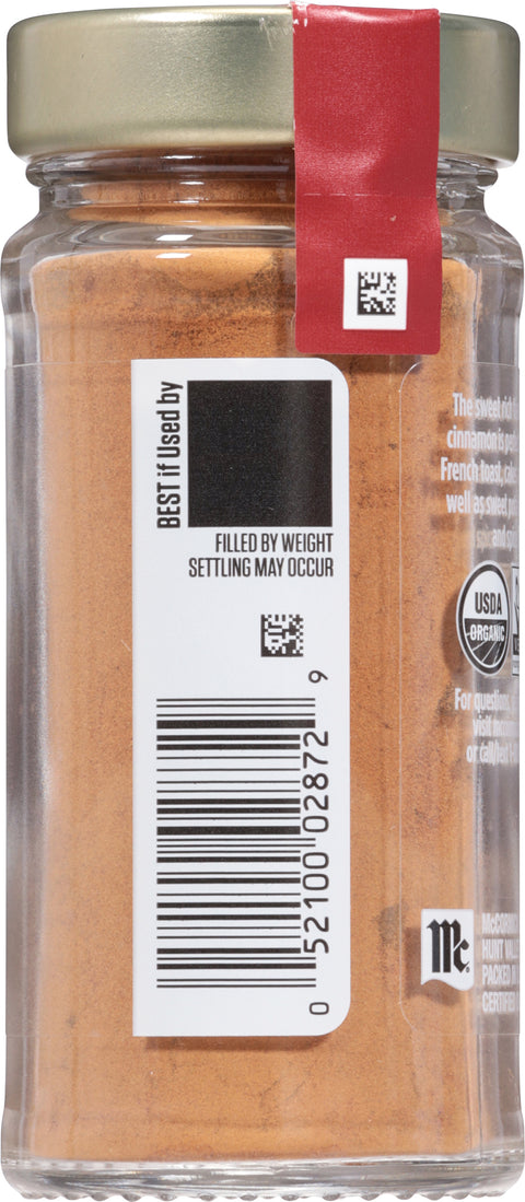McCormick Organic Ground Saigon Cinnamon - 1.25 OZ 3 Pack