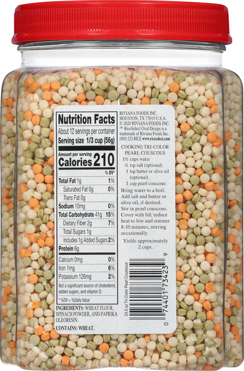 Rice Select Tri-Color Pearl Couscous 24.5 OZ