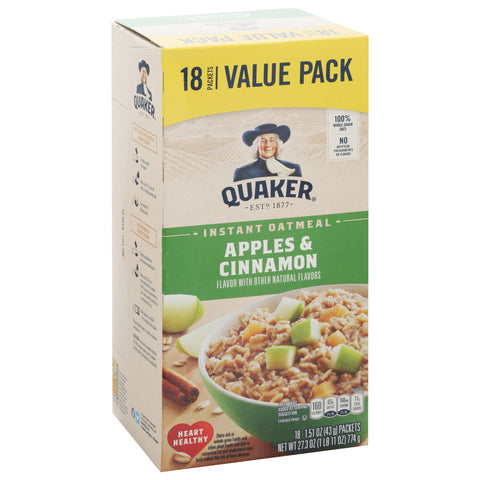 Quaker Apples & Cinnamon Instant Oatmeal 27.3 OZ