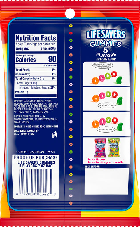 Lifesavers Candy Gummies 5 Flavor 7 OZ