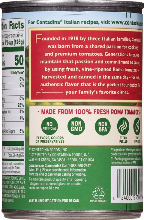 Contadina Tomatoes Diced With Roasted Garlic 14.5 OZ