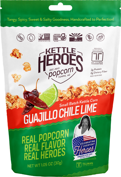 Kettle Heroes Popcorn Guajillo Chile Lime Kettle Corn - Snack Pack - 1.05 OZ 24 Pack