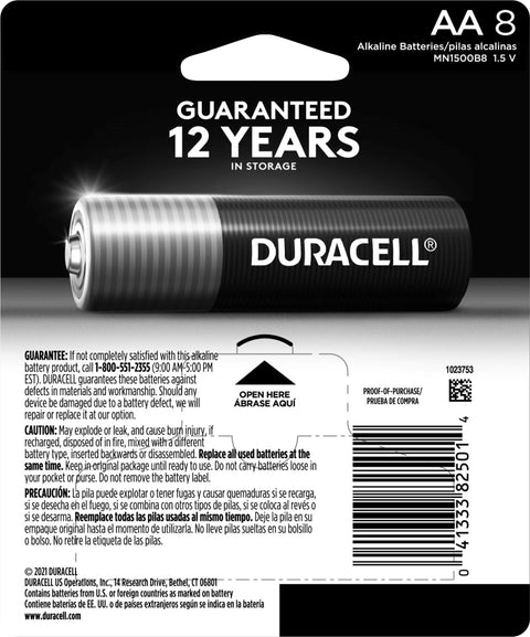 Duracell Coppertop AA Alkaline Batteries 8 CT