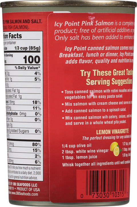 Icy Point 100% Natural Fancy Alaskan Pink Salmon 14.75 oz
