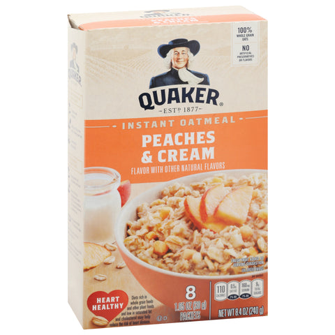 Quaker Peaches & Cream Instant Oatmeal 8.4 OZ