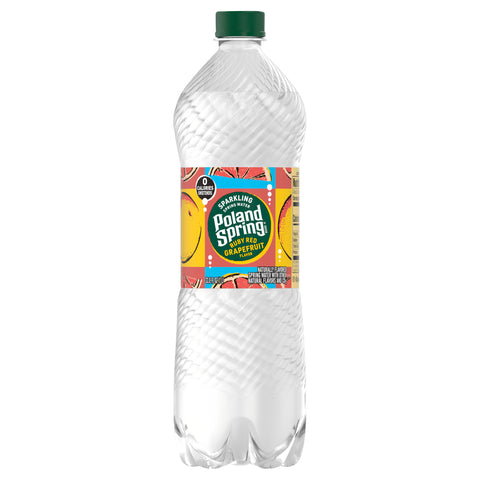 Poland Spring Sparkling Water, Ruby Red Grapefruit, 33.8 oz. Plastic Bottle - 12 Pack
