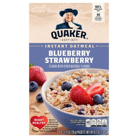 Quaker Instant Oatmeal Blueberry Strawberry 8.2 OZ