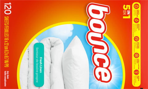 Bounce Fresh Linen 4 In 1 Fabric Sheets 120 CT