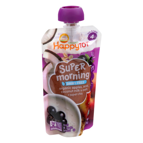 HappyTot Organics 4 (for 2+ Years) Super Morning Fruit & Grain Blend 4 oz