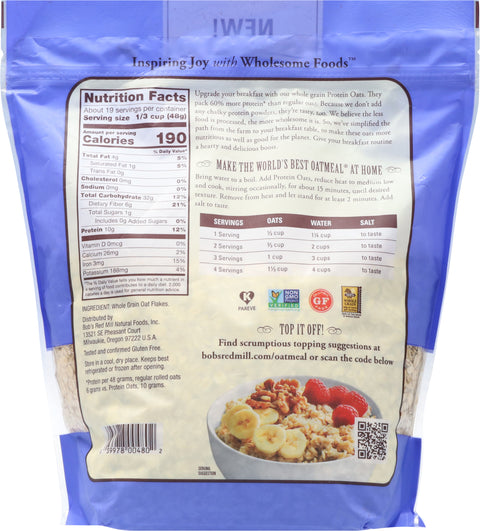 Bob's Red Mill Protein Rolled Oats 32 OZ