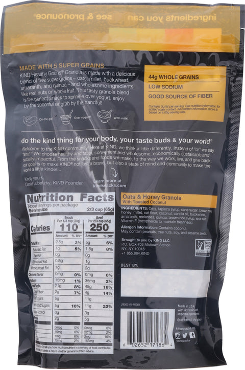 Kind Healthy Grains Oats & Honey Clusters With Toasted Coconut 11 OZ