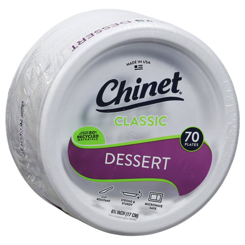 Chinet Appetizer And Dessert Classic White Plates 70 CT
