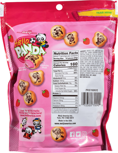 Hello Panda Strawberry Creme Center with Crunchy Shell Bite Size 7 OZ
