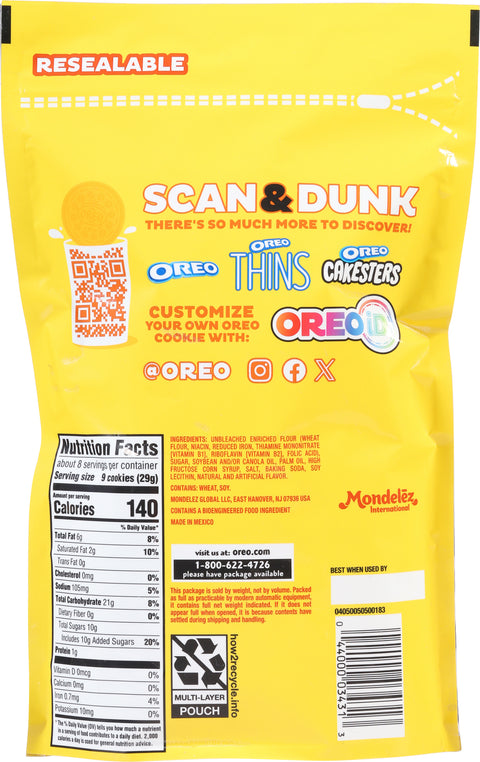 Oreo Minis Golden Sandwich Cookies 8 oz