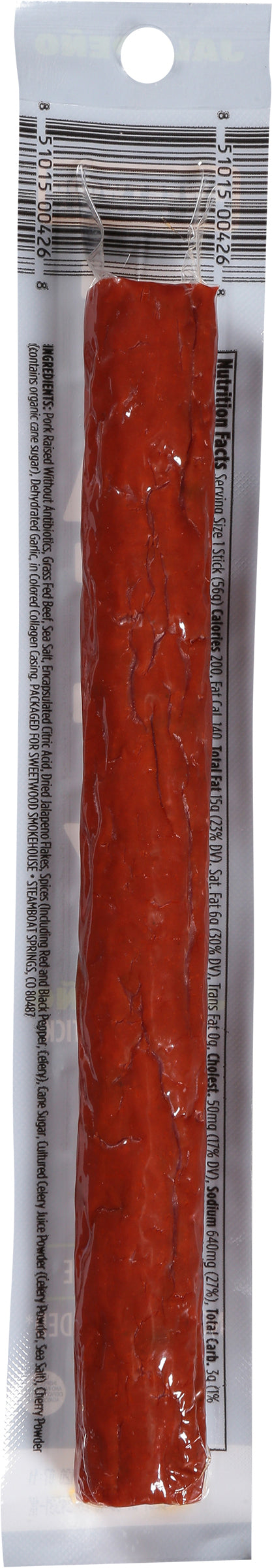 Sweetwood Smoke & Co Fatty Jalapeno Smoked Meat Stick 2 oz