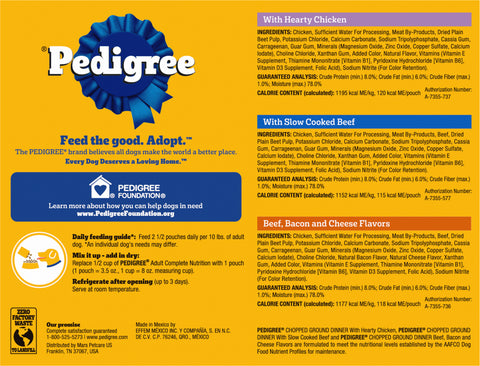 Pedigree Chopped Ground Dinner Dog Food 63 OZ