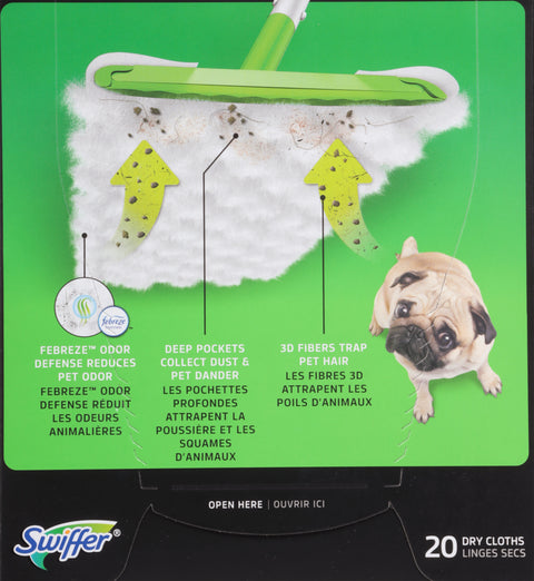 Swiffer Heavy Duty Pet Dry Sweeping Cloth 20 CT
