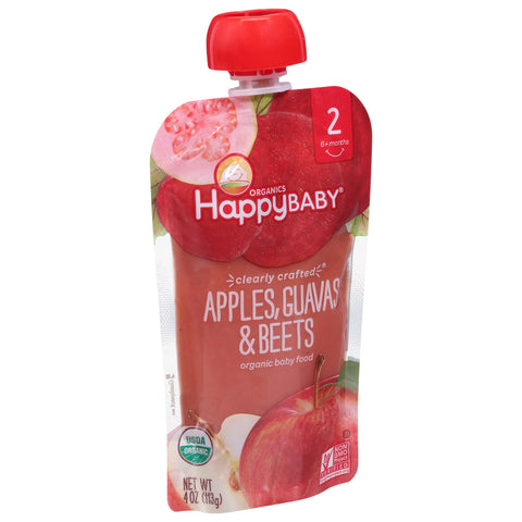 Happy Baby Organic Stage 2 Clearly Crafted Apples, Guavas & Beets 4 OZ