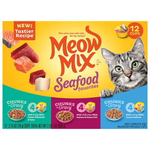 Meow Mix Seafood Favorites Variety Pack 33 OZ