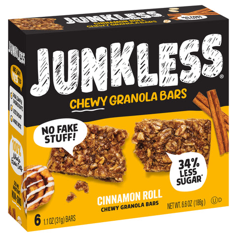 Junkless Cinnamon Roll Chewy Granola Bars 6.6 OZ