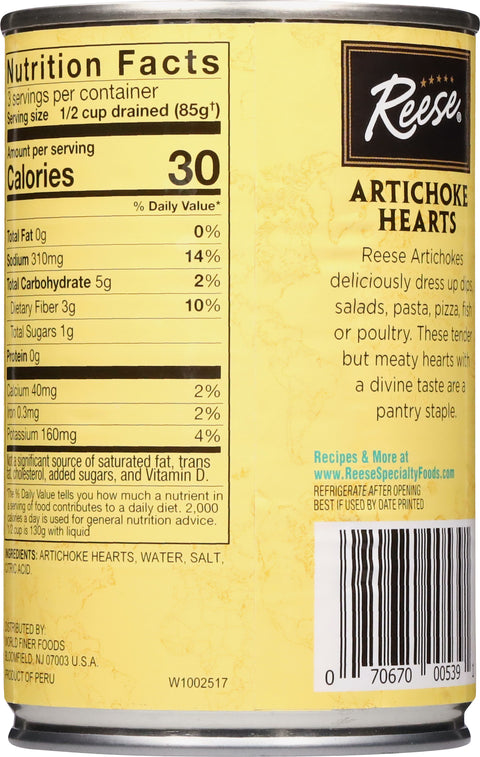 Reese Chopped Artichoke Hearts 14 OZ