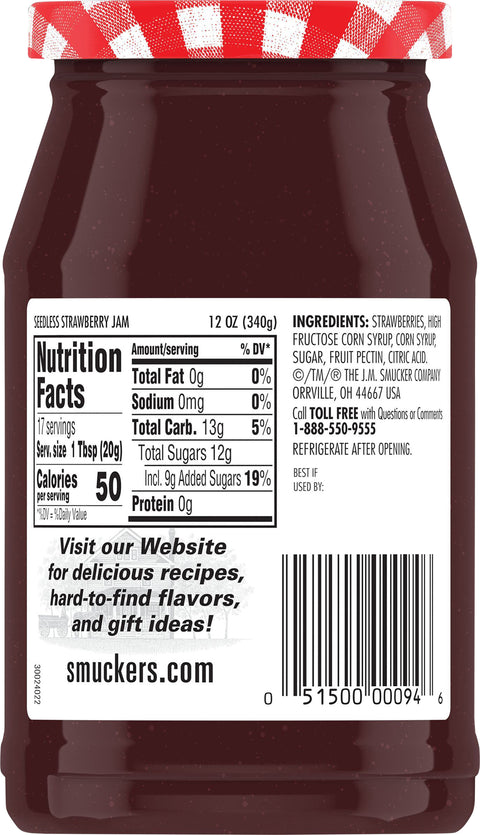 Smucker's Jam Seedless Strawberry 12 OZ