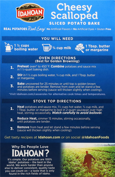 Idahoan Cheesy Scalloped Potatoes Homestyle Casserole 4 OZ