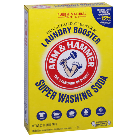 Arm & Hammer Powder Detergent Booster & Household Cleaner Super Washing Soda 55 OZ