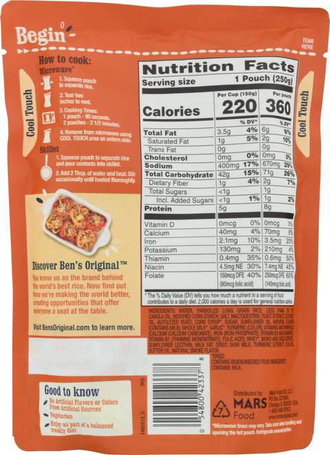 Ben's Original Ready Rice Butter & Garlic 8.8 OZ