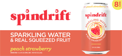 Spindrift Peach Strawberry Sparkling Water 8
