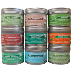 Heavenly Tea Leaves 9 Flavor Variety Pack, Loose Leaf Tea Sampler, 9 Assorted Teas & Herbal Tisanes - 9 OZ 8 Pack