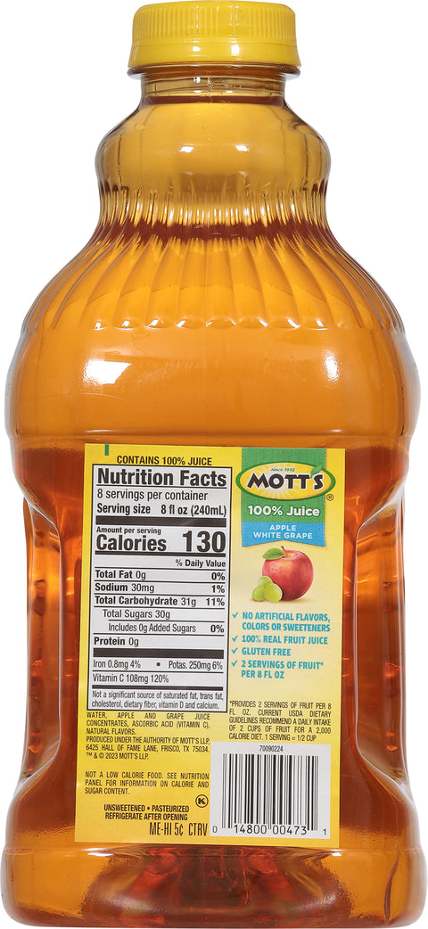Mott's 100% Apple White Grape 64 FZ