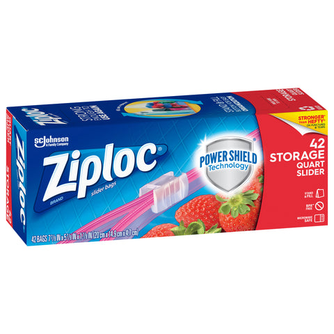 Ziploc Quart Storage Slider Bags 42 CT