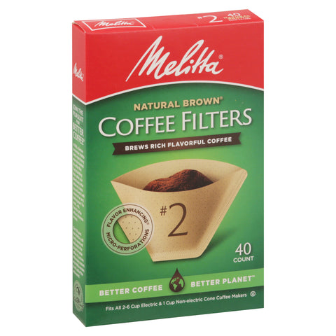 Melitta Filters #2 Brown 40 CT