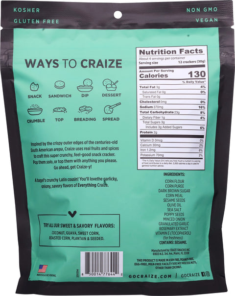 Craize Everything Toasted Snack Crackers 4 oz