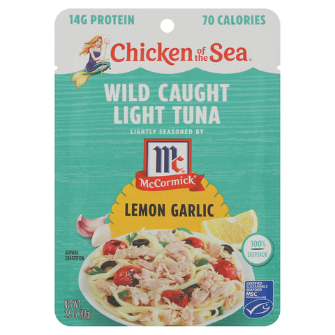 Chicken of the Sea Wild Caught Lemon Garlic Light Tuna 2.5 oz - 12 Pack