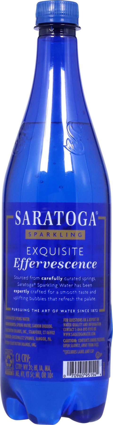 Saratoga Sparkling Carbonated Spring Water 28 fl oz