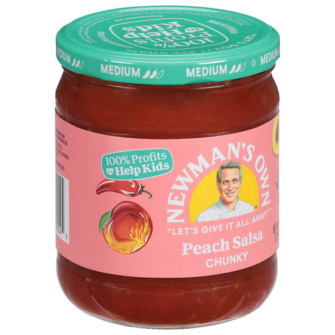 Newman's Own Medium Chunky Peach Salsa 16 OZ
